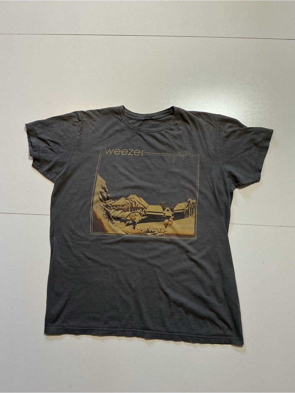 Weezer Pinkerton Album Alternative Indie Rock Band Gray Graphic S/S T-Shirt